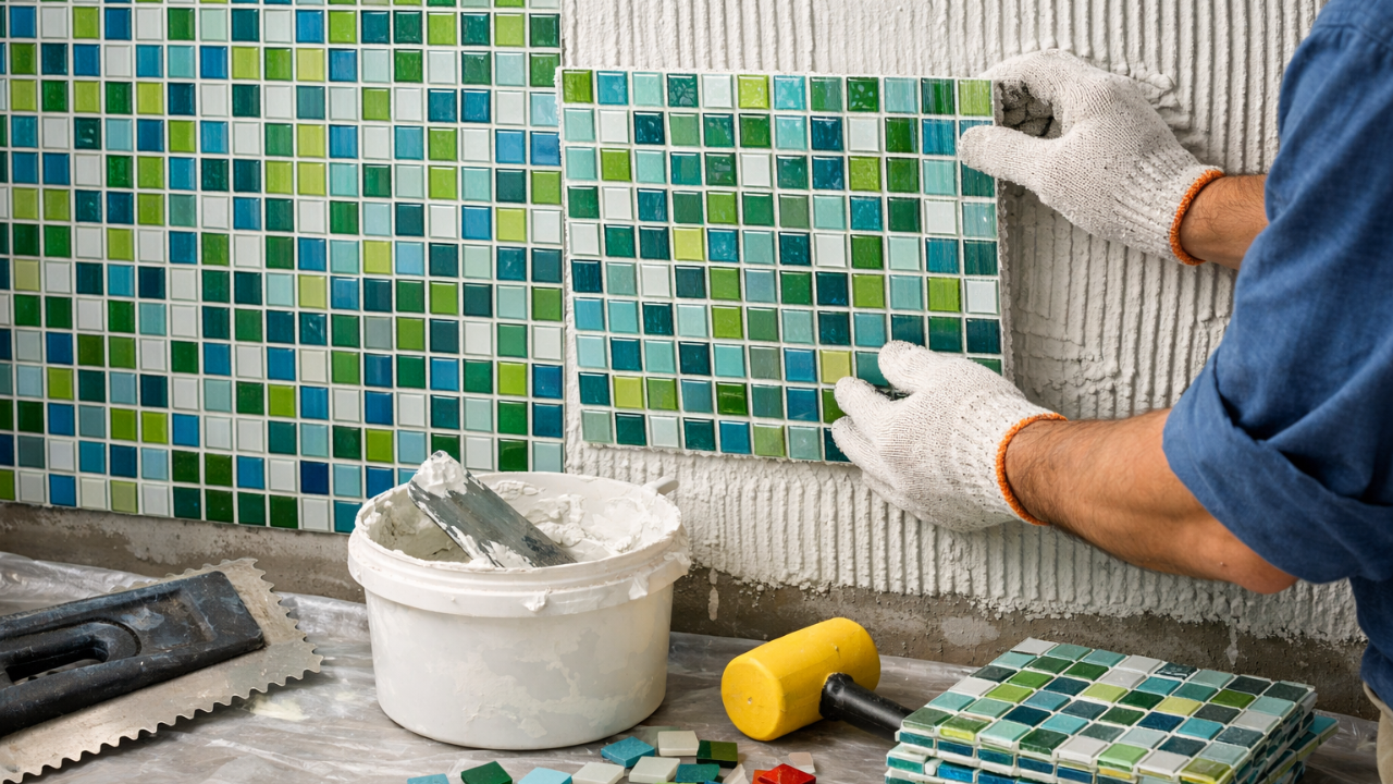 Como fazer pastilha de vidro em parede