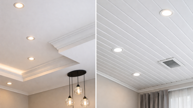 Forro de gesso ou PVC