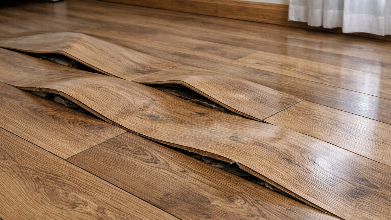 Piso laminado estufando