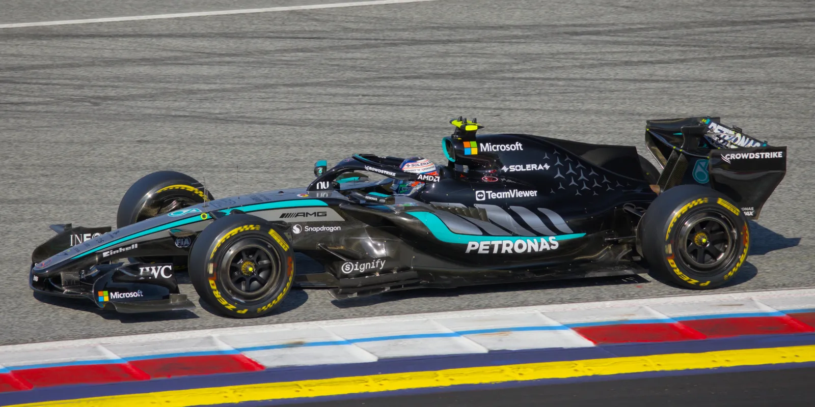 Kimi Antonelli's Mercedes at speed in Austria; when can Antonelli clinch the 2026 F1 title