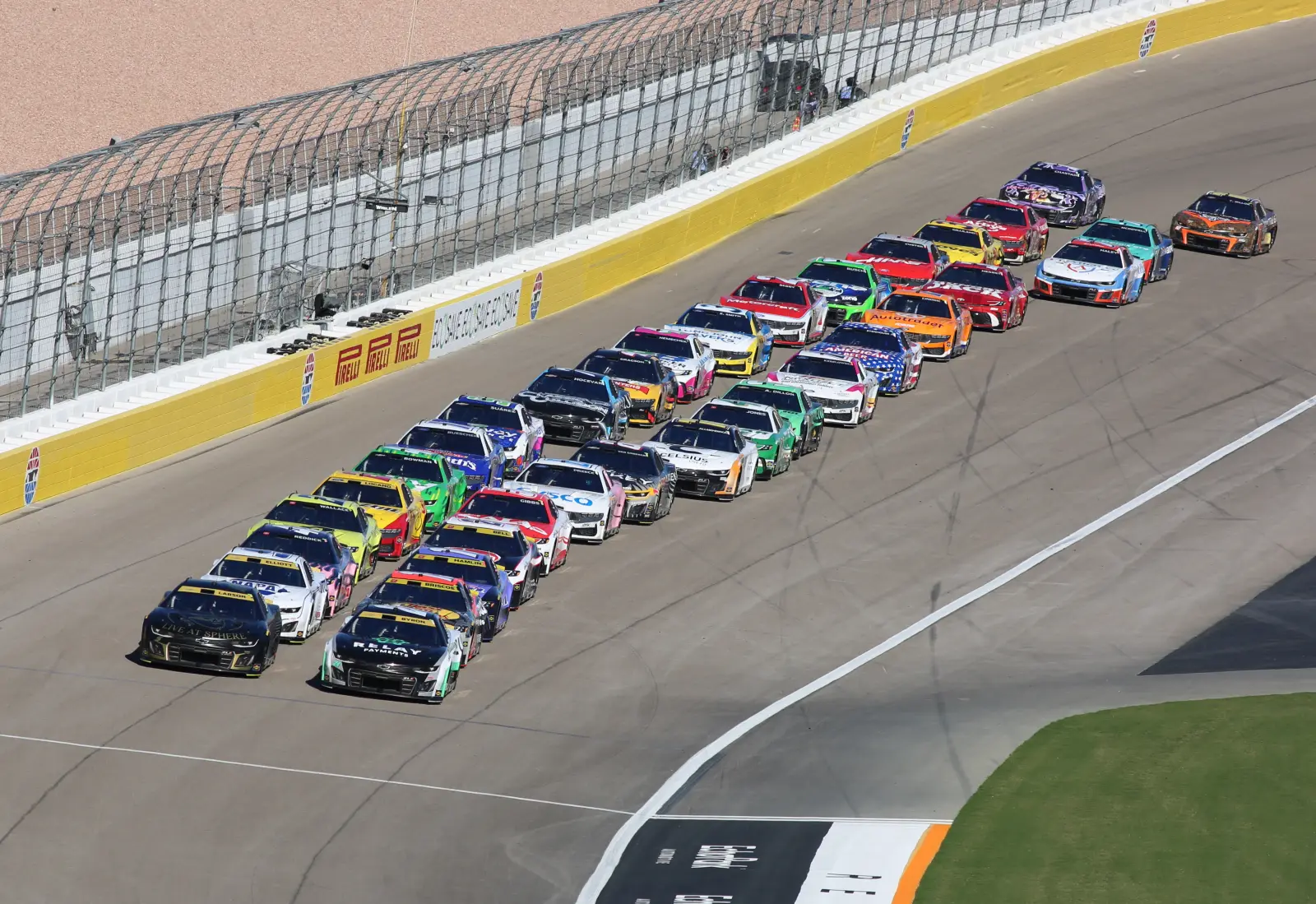 Cup cars on a restart, the racing the new NASCAR playoff format in 2026 decides